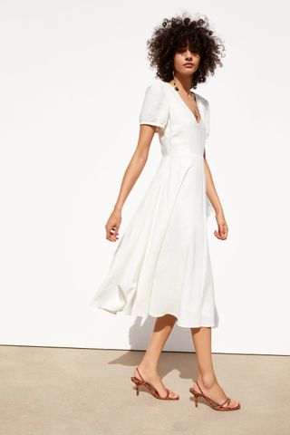Zara + Puffy Sleeved Dress