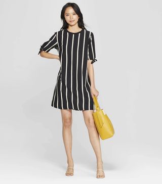 Who What Wear x Target + Knotted Sleeve T-Shirt Dress