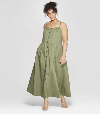 Who What Wear x Target + Sleeveless Button-Down Maxi Dress