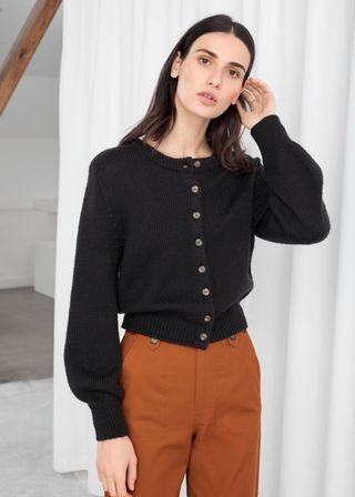 & Other Stories + Cropped Wool Blend Cardigan