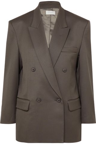 Low Classic + Oversized Double-Breasted Wool-Blend Blazer