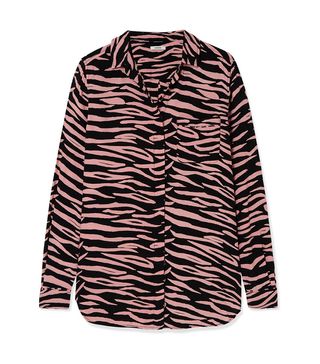 Ganni + Zebra-Print Crepe Shirt