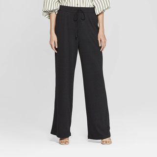 Who What Wear + Textured Knit Wide Leg Pants