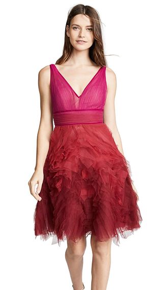 Marchesa Notte + Ombre Cocktail Dress