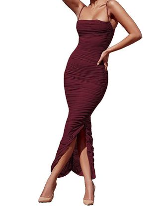 Uonbox + Midi Bodycon Strap Dress