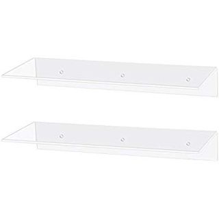 Jusalpha + Contemporary Clear Acrylic Floating Shelves