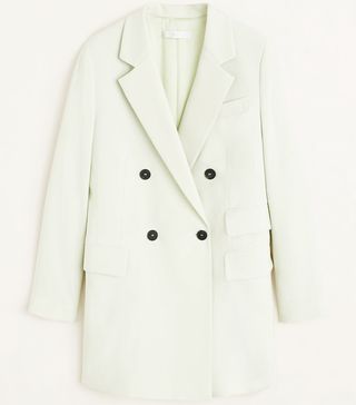 Mango + Double-Breasted Structured Blazer
