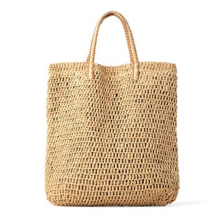 Zara + Braided Paper Tote Bag