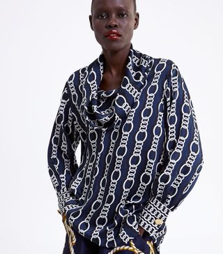 Zara + Chain Print Blouse