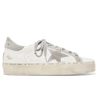 Golden Goose Deluxe Brand + Hi Star Distressed Leather and Suede Sneakers
