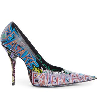 Balenciaga + Graffiti Pointy Toe Pump