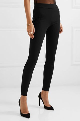 Wolford + The Tux Satin-Trimmed Leggings