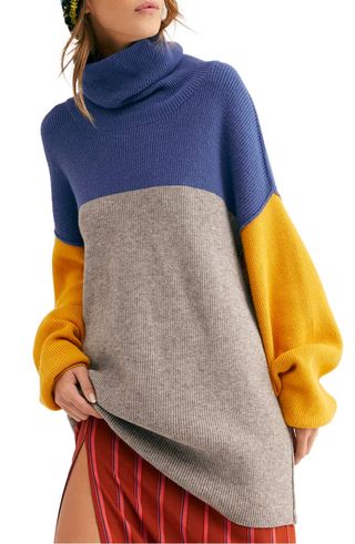 Free People + Colorblock Turtleneck Sweater