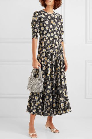 Rixo + Kristen Tiered Floral-Print Cotton and Silk-Blend Dress