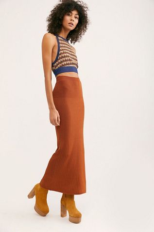 Free People + All the Ribs Maxi Skirt