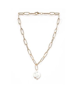 Pixie Market + Sculptured Pearl Chain Link Double Necklace
