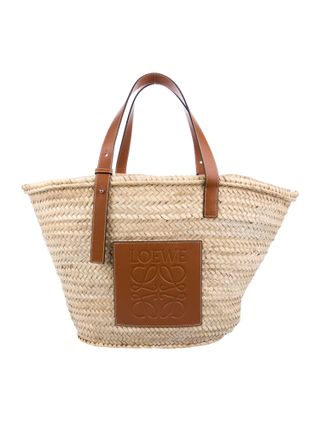 Loewe + Leather-Trimmed Basket Tote