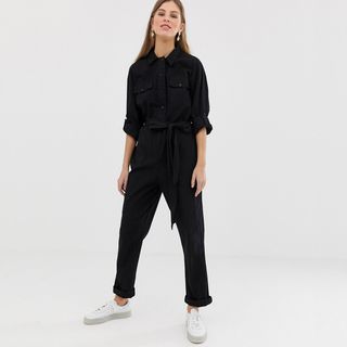 ASOS Design + Boilersuit With Button Front