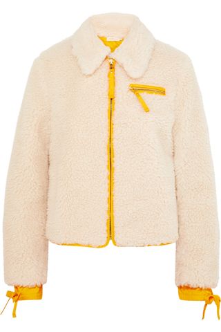 Tory Burch + Shell-Trimmed Faux Shearling Jacket