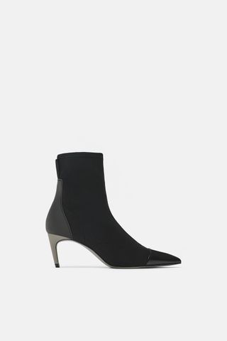 Zara + Heeled Technical Fabric Ankle Boots