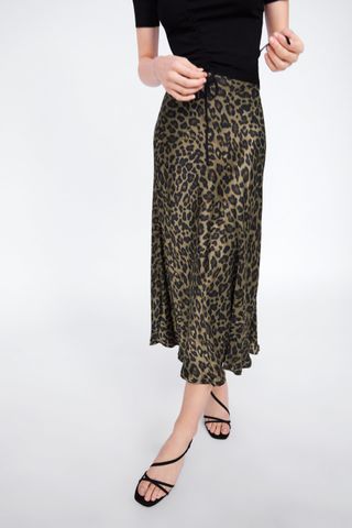 Zara + Animal Print Skirt