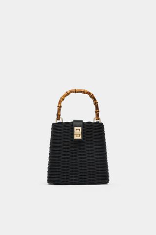 Zara + Woven Crossbody Box Bag