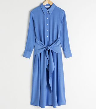 & Other Stories + Long Sleeve Waist-Tie Midi Dress