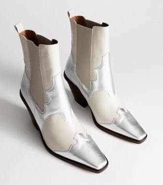 & Other Stories + Square-Toe Leather Cowboy Boots