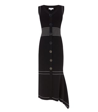 Warehouse + Button Knitted Midi Dress