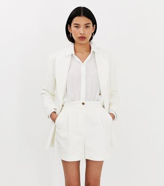 ASOS Design + Cream Cord Suit Shorts