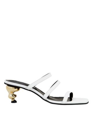 Yuul Yie + Gem Heel White Slide Sandals