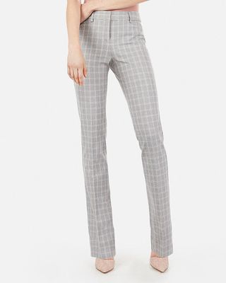 Express + Mid Rise Windowpane Barely Boot Columnist Pant