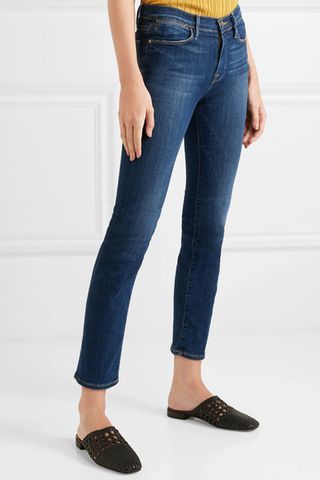 Frame + Le High Cropped Straight-Leg Jeans