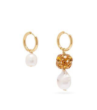 Timeless Pearly + Mismatched Crystal & Pearl Hoop Earrings