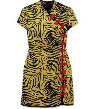 De la Vali + Suki Tiger-Print Silk-Satin Mini Dress