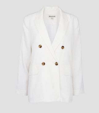 Whistles + Linen Double Breasted Blazer