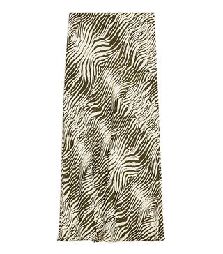 Topshop + Zebra-Print Satin Bias Midi Skirt