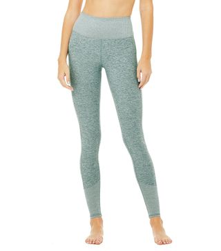 Alo + High-Waist Lounge Leggings in Seaglass Heather