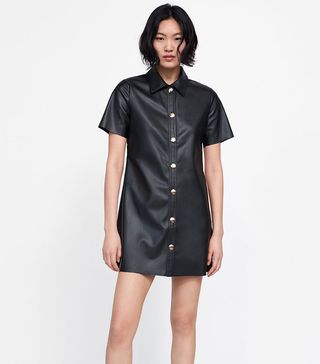 Zara + Faux Leather Dress