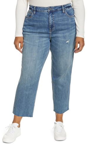 Kut From the Kloth + Rachael Fab Ab High Waist Raw Hem Mom Jeans