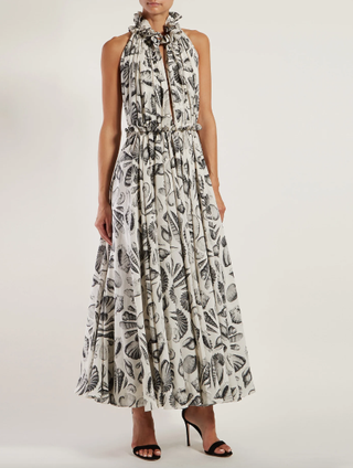 Alexander McQueen + Shell-Print Silk Gown