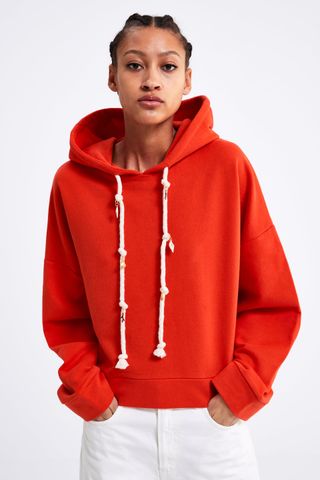 Zara + Hooded Sweatshirt with Shells