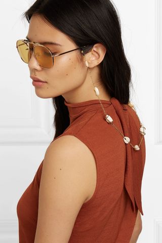 Rosantica + Beatrix Gold-Tone and Shell Sunglasses Chain