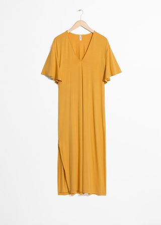 & Other Stories + V Neck Midi Shirt Dress