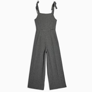 Topshop + Check Tie Jumpsuit