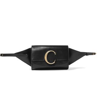 Chloé + C Suede-Trimmed Leather Belt Bag