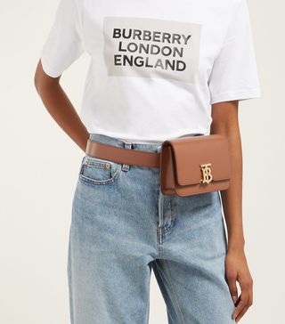 Burberry + Monogram-Clasp Leather Belt Bag