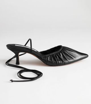 & Other Stories + Leather Lace-Up Kitten Heels