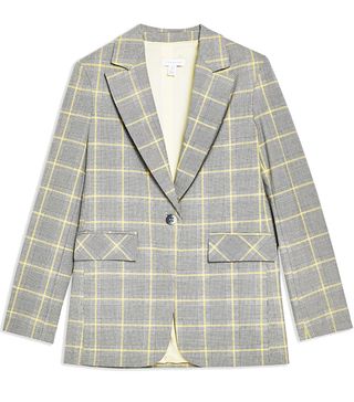 Topshop + Windowpane Check Suit Jacket