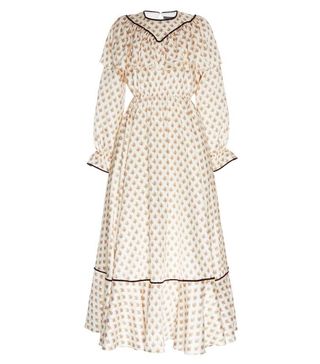 AlexaChung + Prairie Ruffled Floral-Print Satin Dress